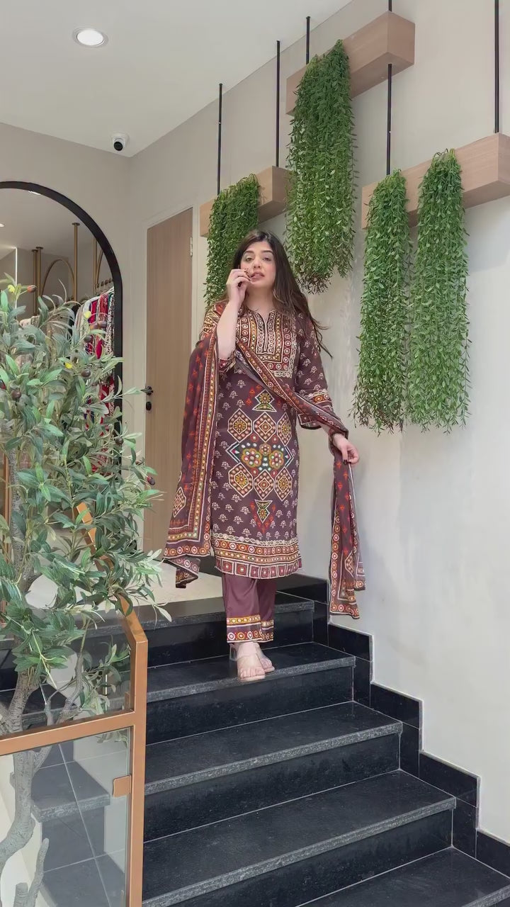 Janki Designer Burberry Silk Suit Set
