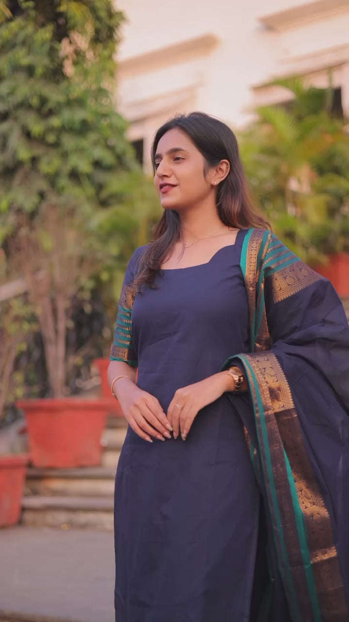 Kajal Kanchi Cotton Kurti Dupatta Set