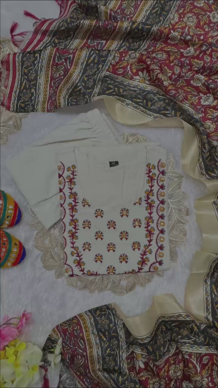 Rustic Bloom Khadi Cotton Suit Se